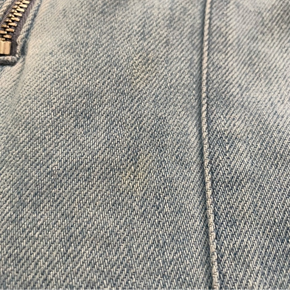 Sezane Anthon Trouser FR 40 US 8 100% Cotton Light Wash Blue Paper Bag Waist - Picture 8 of 14